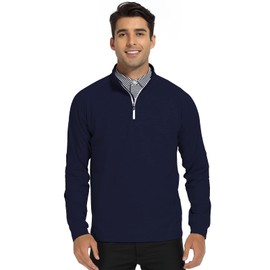 DEOLAX Mens Quarter Zip Pullover Solid 1/4 Zip Pullover Mens Athletic Long Sleeve Sweatshirt Mock Neck Golf Shirts for Men
