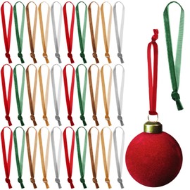HunnmingRe 100 Pcs Christmas Hangers Ribbons 12 Inch Velvet Christmas Tree Hanging Strings Christmas Ornament Ribbon Strap Loops Velvet Ribbon Hangers for Christmas Garland Decoration (Multicolor)
