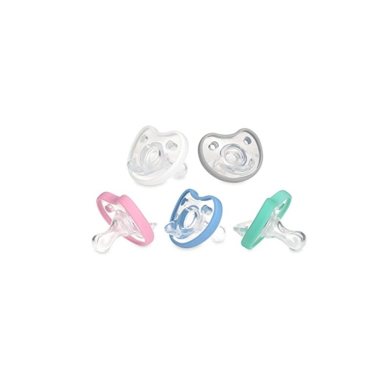 Dr. Talbot's Soft-Flex Chupetes ortodónticos 6-12 meses, azul/gris, paquete de