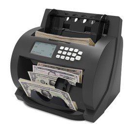 Money Counter Machine, Dollar, Euro, Pound UV/MG/MT/IR/WM/2D Counterfeit Detection Bill Counter, Add with Batch Mode Cash Counting Machine, Cash Counter with LCD Display, 1500 Bills/Min Speed