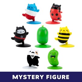 Cats vs Pickles Mini Figure 3-Pack | Mini Figures for Kids | Animal Figurines | Plastic Collectibles for Kids & Adults | Figures for Boys & Girls | Figurine Toys | Mint Chippie, Rainbow Meow + Random