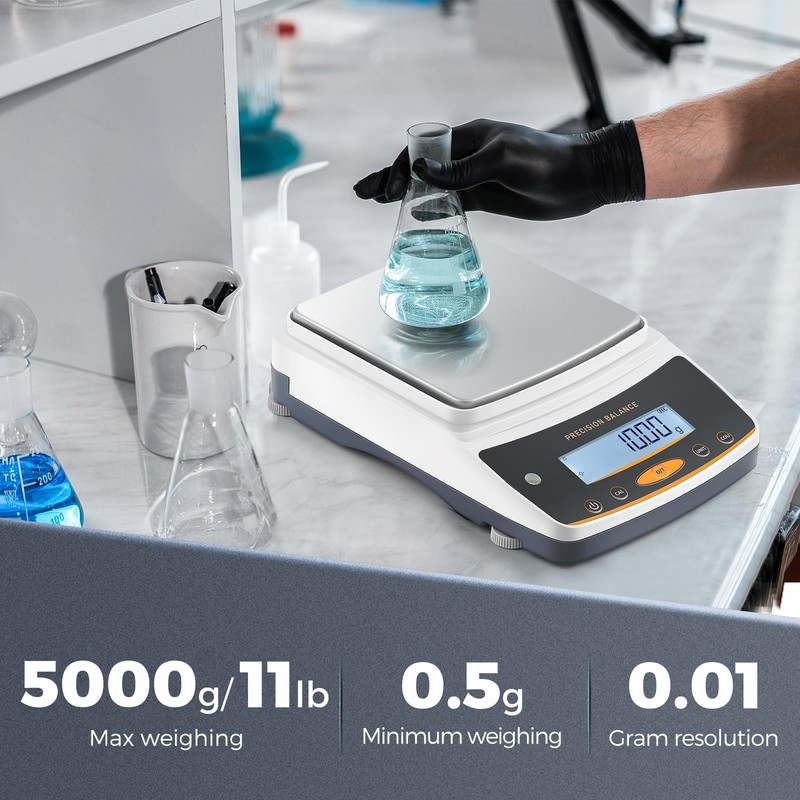 Bonvoisin Lab Scale - 5000g x 0.01g, Rechargeable Digital Scale