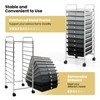 COSTWAY 10-Drawer Rolling Storage Cart, Utility Mobile Trolley with Removable