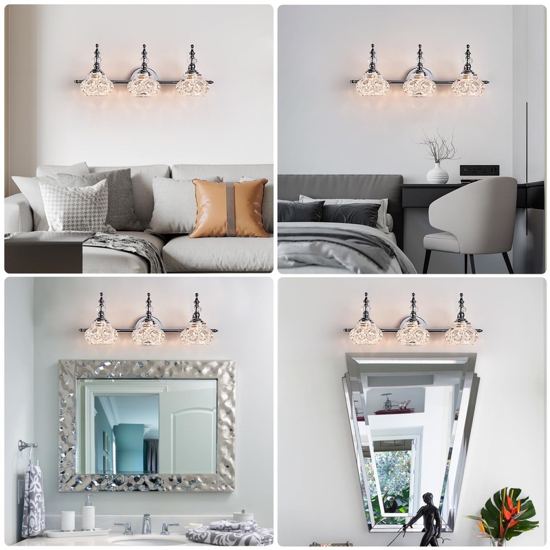 DJFHKO Vanity Lights for Bathroom Vanity Light Fixtures Chrome Vanity