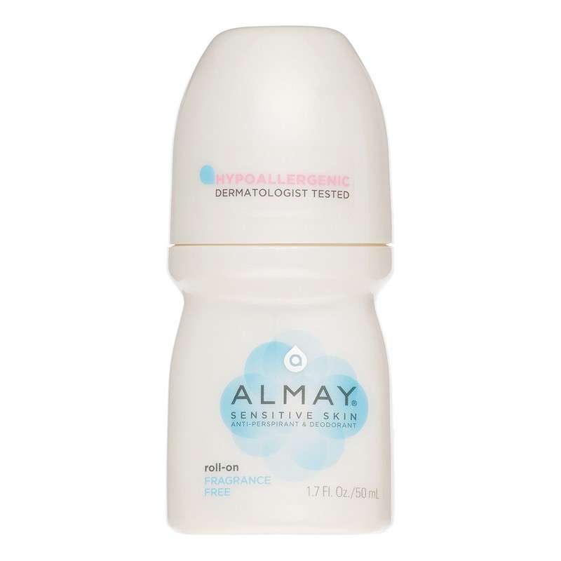 Almay Anti-Perspirant& Deodorant, Sensitive Skin, Roll-On, Fragrance Free 1.7 oz