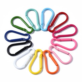 LiQunSweet 10 pcs Mixed Colors Mini Rock Aluminum Climbing Carabiners Keychain Key Clasps Locking Hooks Carabiner Buckle Accessories for Keychain Climbing Camping Supplies