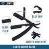 Lowts Professional Barber Straight Edge Razor, 100% Stainless Steel, Black