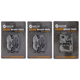 NICHE Brake Pad Set for Yamaha V Star 1100 3XF-W0045-50-00 5VU-25805-00-00 Front Rear Semi-Metallic