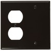 Leviton 2-Gang Wallplate, 1-Blank 1-Duplex Combination, Standard Size, Thermoset, 85008,