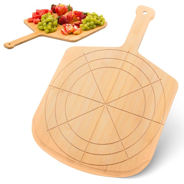 Loftern Loftern Wooden Pizza Peel 12 Inch Board with Engraved