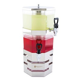 Restaurantware Met Lux 5 Liter Additional Juice Dispenser 1 Add-On Drink Dispenser - Compatible Juice Dispenser and Base Sold Separately Durable Stainless Steel Stackable Beverage Dispenser