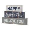Glitzhome LED Lighted Wooden Happy Father's Day Block Table Sign