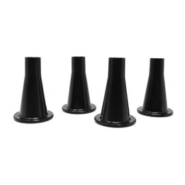 JSP Manufacturing Black Plastic 3-5/8” Bed Frame Feet/Glide Leg | Tall Cone Shaped Replacement Legs (4)