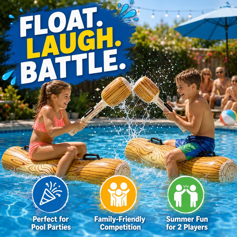 Two-Player Inflatable Pool Float for Summer Games – PVC Row