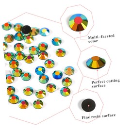 Healeved 15grid Rhinestone Nail Gems Set Colors of Flat Back DIY Resin Rhinestones for Nail Art Crafts and Decorations for Christmas Birthdays and Themed Parties