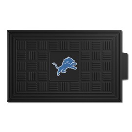 FANMATS 11442 Detroit Lions Heavy Duty Vinyl Medallion Outdoor Door Mat - 19.5in. x 31in.