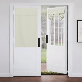 NICETOWN French Door Curtain - Front Door Privacy Shade for Small Window, Sidelight, Thermal Insulated Side Window Covering, W26 X L50, Light Beige, 1 Pc