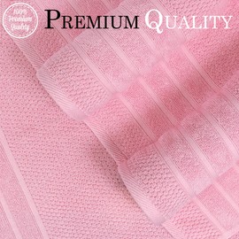Bath Towels Set-100% Cotton- 2 Bath, 2 Hand & 2 Washcloths-Large, Thick, Fluffy, Absorbent, Soft & Plush - Home, Gym, Spa, Hotel, Pool, Shower Towel -6 Piece Luxury Bathroom Towels - Light Pink /Pink