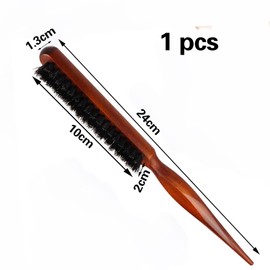 1 Piece Boar Bristle Brush, Hair Brush Made of Beech Wood, Toupee Brush, Professional Salon Comb for Long, Boar Bristle for Long, Thick, Curly, Wavy, Dry or Damaged Hair