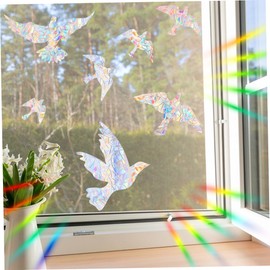 GRIRIW Unique Bird Shape Window Sticker Reflective Sunlight Bird Safety Warning Decal