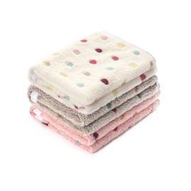 XINYUICEAN 3 Packs Puppy Blankets Super Soft Cute Dot Pattern Pet Blanket Soft Warm Flannel Mat for Puppies and Small Animals