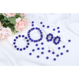 LAIDANLA 120pcs 10mm Dark Blue Rhinestone Beads Baseball Beads for Crafting, Shiny Round Shamballa Disco Beads, Sparkle Crystal Clay Bead Bulk for Bracelet Necklace Jewelry Making DIY