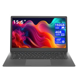 15.6 inch laptop computer,Celeron Quad-Core Up to 2.2 GHz,4GB RAM and 192GB SSD,W11 Laptop computers with HD IPS,slim and lightweight notebook computer,Work and students laptops PC,Gray,WPS support