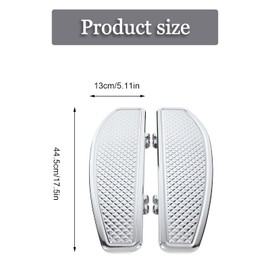 Stretched Driver Rider Floorboard Foot Pedal Floorboard for Harley Touring Road King Street Electra Glide Ultra 1986-2023 Softail 1986-2017 Chrome (Silver)