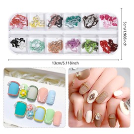 WOKOTO 24 Colorful Chains Nail Charms 3D Metal Nail Chain Charms Decoration For Women Girls Rainbow Metal Punk Nail Jewelry Muti-Color Chains Charms For Manicure Supplies For Fingernails