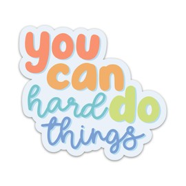(3PCs) You Can Do Hard Things Sticker Motivational Quote Sticker Inspirational Positive Affirmation Waterproof Vinyl Stickers for Laptop Water Bottle Journal Decals Gifts for Men Women 3x1.8 Inches