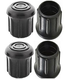 Lot of 4 Heavy Duty Rubber Cane,Walking Stick,Crutch,Walker Tip/End/Feet 1-1/8"