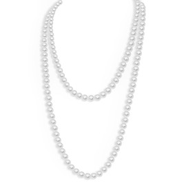 LIURFLNC Women's Pearl Necklace, Pearl Necklace, 1920s Gatsby Pearl Necklace, Women's Long Costume Accessories, 150 cm, Elegant Fashionable Artificial Necklaces, Pearl Necklace Long for Men and Women