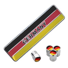 TIGRE BLANC Flag Sticker 3D Tire Air Valve Cap Emblem Accessory Dress Up Universal Aluminum 1 Piece 4 Piece Set Germany