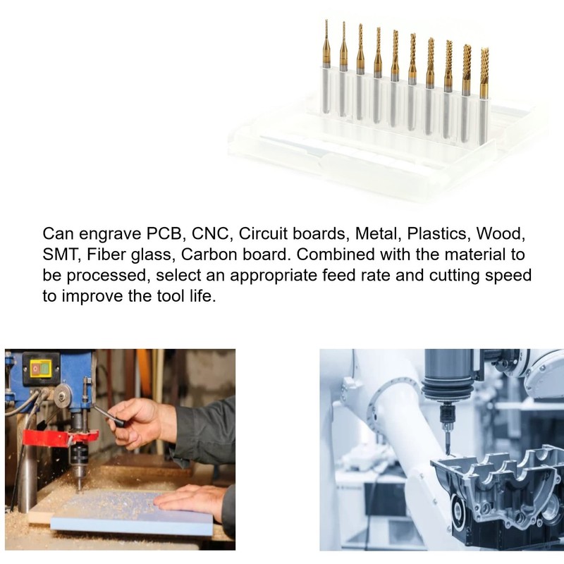 10pcs End Mill Cutter 1.0mm 1.5mm 2.0mm 2.5mm 3.0mm Carbide