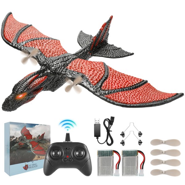 VATOS Remote Controlled Aeroplane Beginner, 2.4GHz RC Kite Aeroplane 150 m Range, with Gyroscope Stabilising Glider Remote Controlled, Flight Toy for Children and Adults Indoor Outdoor