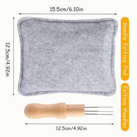 WONVOC Needle Felting Pad, Felting Kit, Needle Felting Mat and Felting Needles with Wooden Handle Holder,Needles Felting Tools for Wool Craft Project