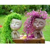 LovTocTic Face Flower Pot Head Planter, Girl Heads Flowerpot, Lady
