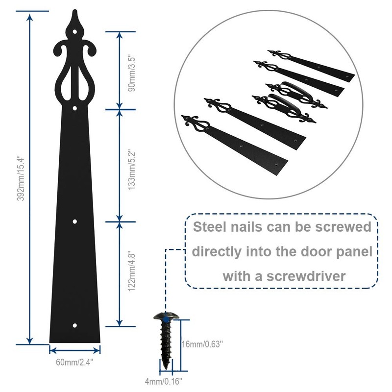 CCJH Metal Garage Door Hardware Decorative Carriage House Accents Dummy