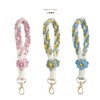 Fuqimanman2020 Boho Macrame Keychain Cute Daisy Flower Handmade Weave Wristlet
