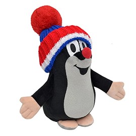 Zdeněk Miler Soft Toy Cuddly Toy 20 cm Original The Little Mole with Blue Hat, Standing, Talking Soft Toy Cuddly Toy for Children Baby Boys Girls