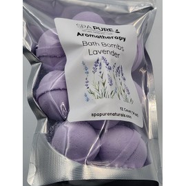 Essential Oil Bath Bombs - USA Made with Coconut Milk & Shea Butter - for a Luxurious at Home Spa Bath (12 Count) Pack of 1 (Lavender)