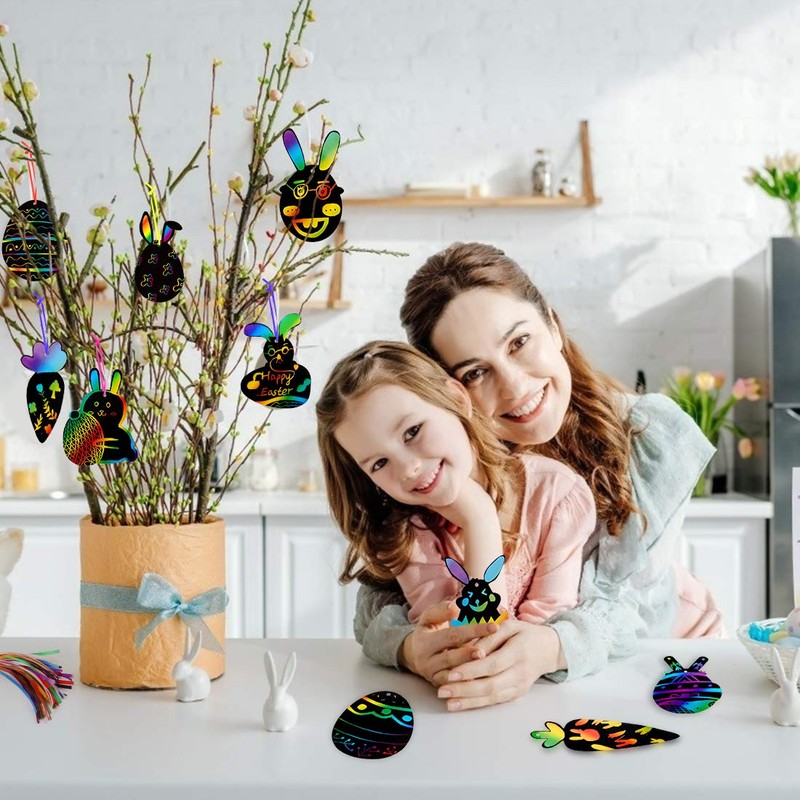 Wishstar Easter Egg Scratch Pictures, Easter Eggs Craft Set, Children's