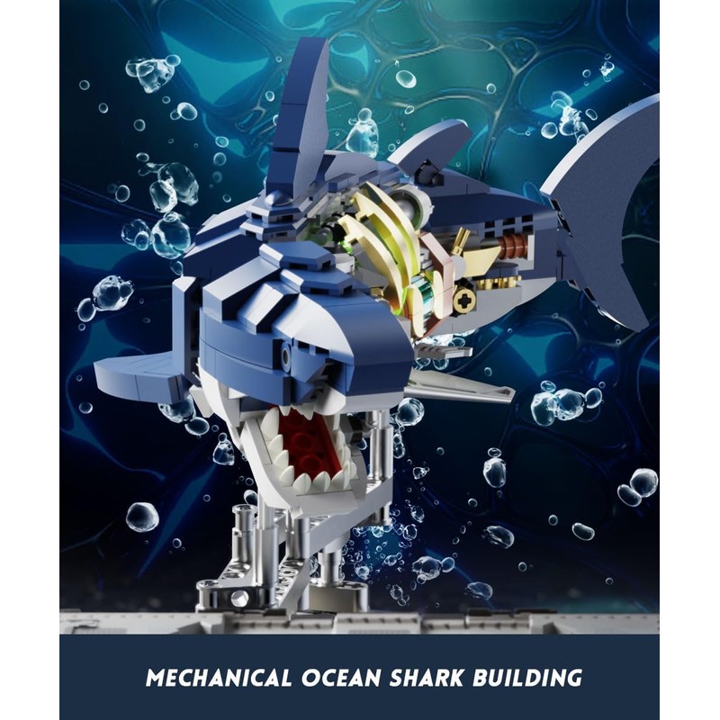 QLT Ideas Mechanical Shark Building Set - with Display Stand