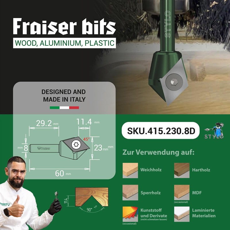 Fraiser STYLO Multifunctional Cutter for Scoring with Interchangeable Milling Insert