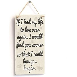 Meijiafei If I had My Life to Live Over Again, I Would find You Sooner so That I Could Love You Longer..-Cartel de regalo de amor de 10 x 5 pulgadas
