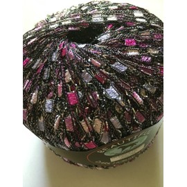 Orchid Glitz Ladder Ribbon Yarn Dark Horse Beautiful #B114 Lilacs Pinks Silver Metallic Ladder