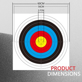 20 Sheets Bullseye Archery Target,Archery Shooting Standard Targets Paper 10 Rings Accessories for Hunting Shooting Training Practice(43x43cm/60x60cm)