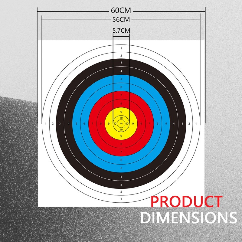 20 Sheets Bullseye Archery Target,Archery Shooting Standard Targets Paper 10