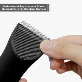 2 Pack Professional Electric Body & Pubic Hair Trimmer Replacement Blade,Compatible with Meridian Shaver Grooming Trimmer,Made of Ceramic Blade & Stainless Steel Blade (Black)