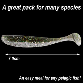 Soft Plastic Lures Bait Great for Sinker Hook Saltwater Fishing Freshwater Reef Paddle Tail Swimbait Fishing (Black)